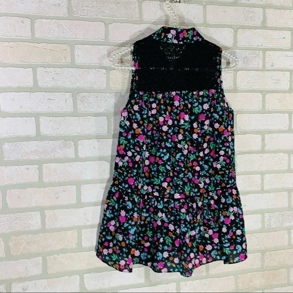 Kate Spade Greenhouse Lace Yoke Floral Top Size XS